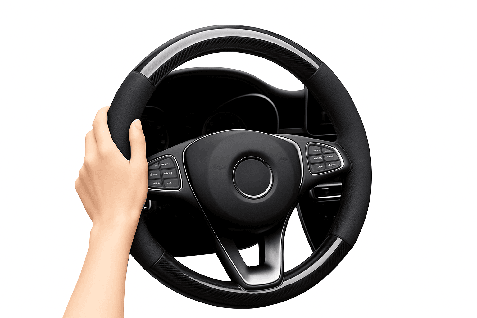 Heavy-Duty Car Steering Wheel Cover for 37-39cm Wheels-1pc