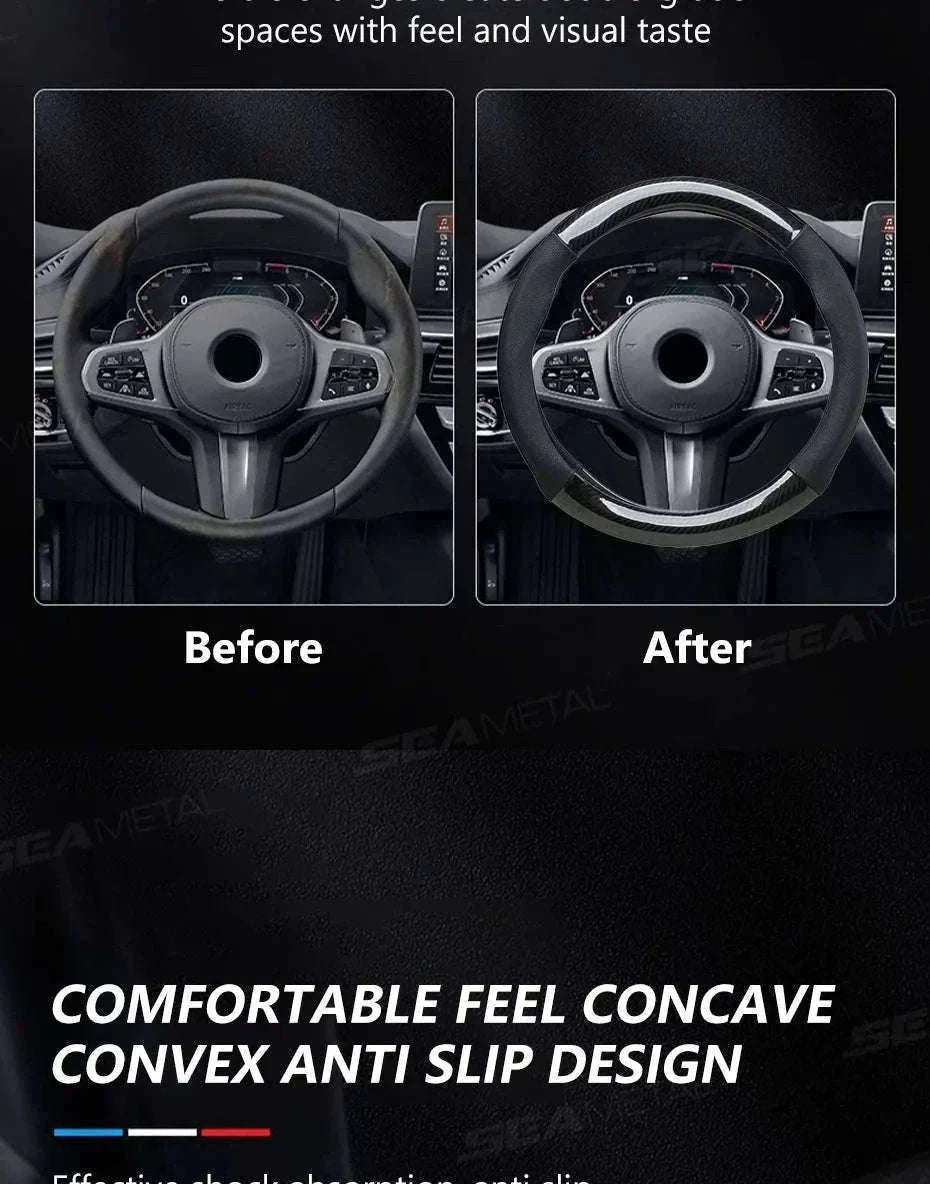 Heavy-Duty Car Steering Wheel Cover for 37-39cm Wheels-1pc