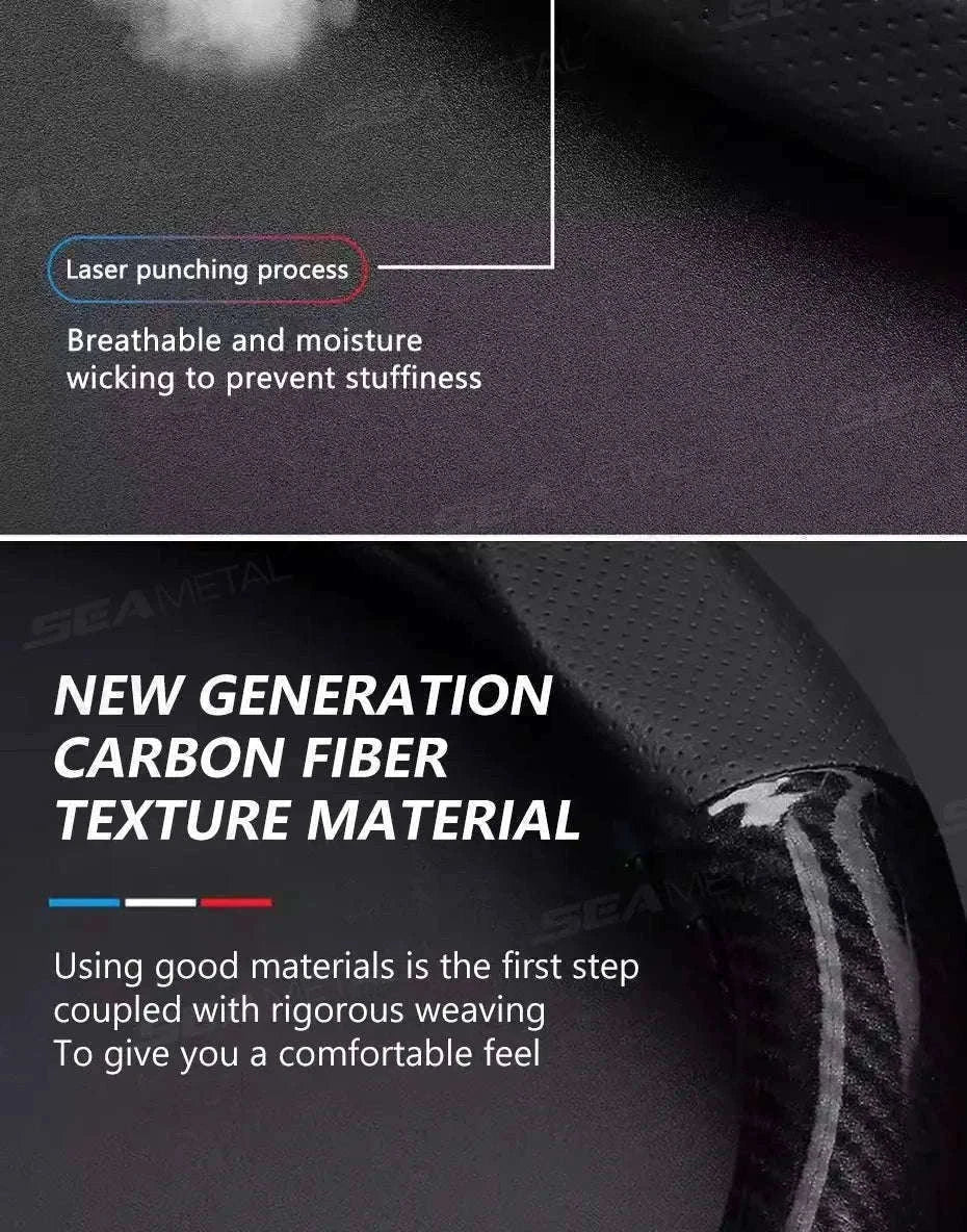 Heavy-Duty Car Steering Wheel Cover for 37-39cm Wheels-1pc