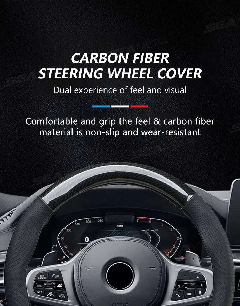 Heavy-Duty Car Steering Wheel Cover for 37-39cm Wheels-1pc