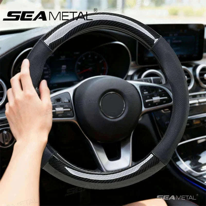 Heavy-Duty Car Steering Wheel Cover for 37-39cm Wheels-1pc