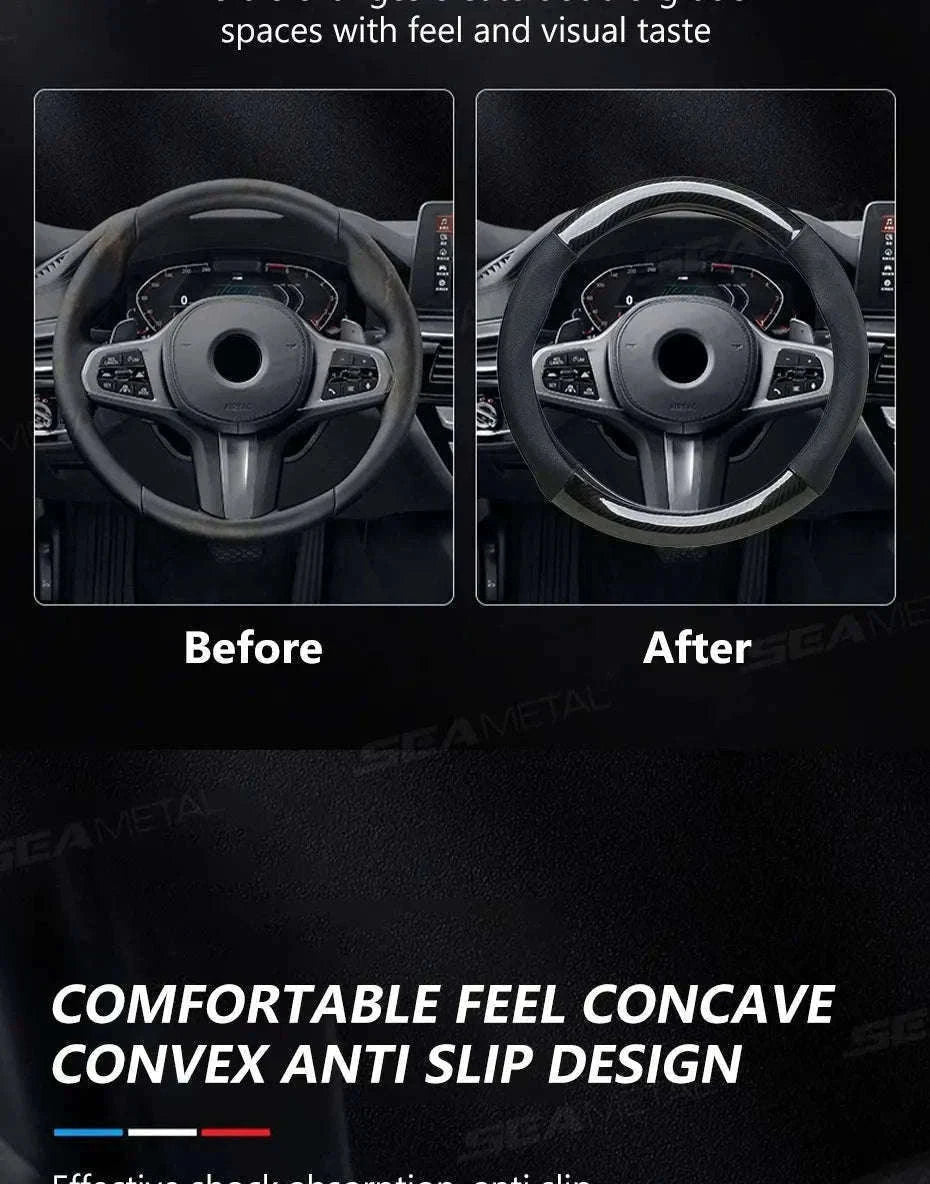 Heavy-Duty Car Steering Wheel Cover for 37-39cm Wheels-1pc