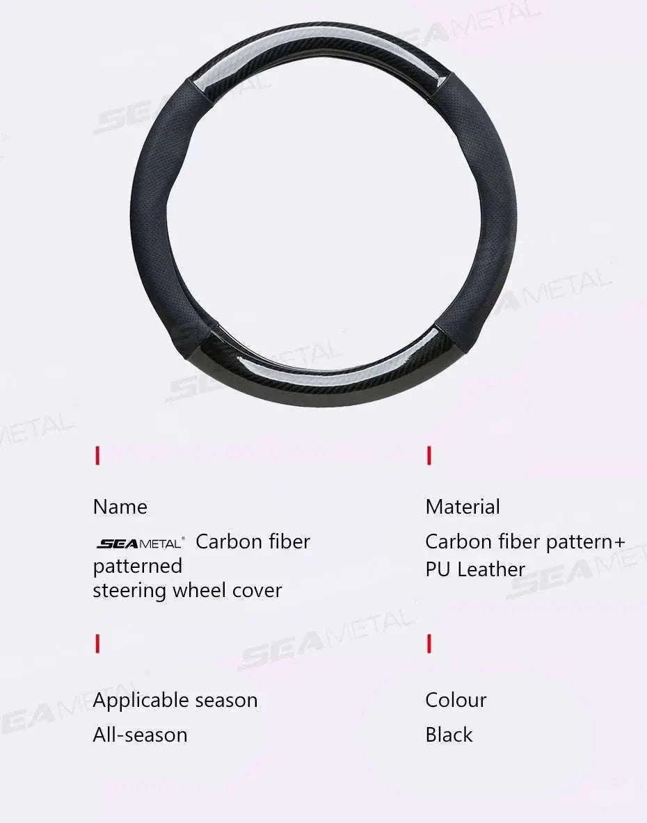 Heavy-Duty Car Steering Wheel Cover for 37-39cm Wheels-1pc