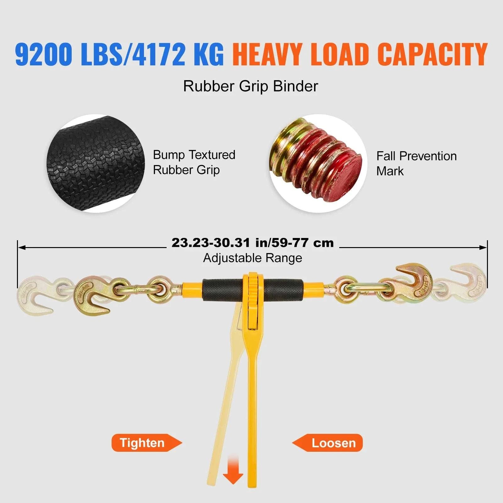Heavy Duty Chain Binder Kit 3/8"–1/2" Ratchet Tie Down 2pcs-10ft / france