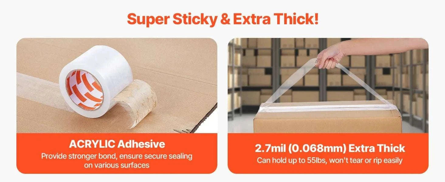 Heavy Duty Clear Packing Tape 6 or 24 Rolls 70m Strong Adhesive-6Rolls / france