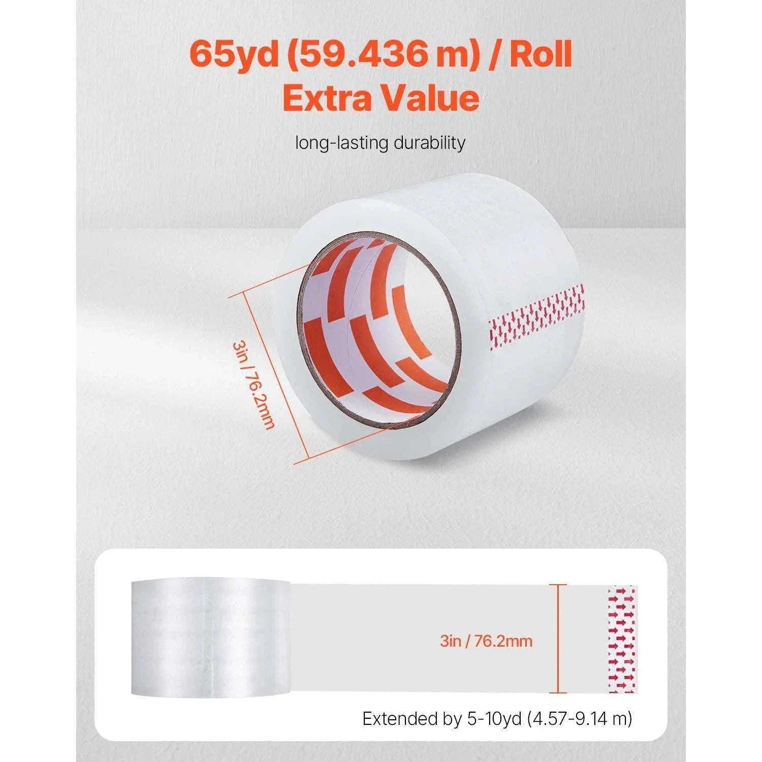Heavy Duty Clear Packing Tape 6 or 24 Rolls 70m Strong Adhesive-6Rolls / france