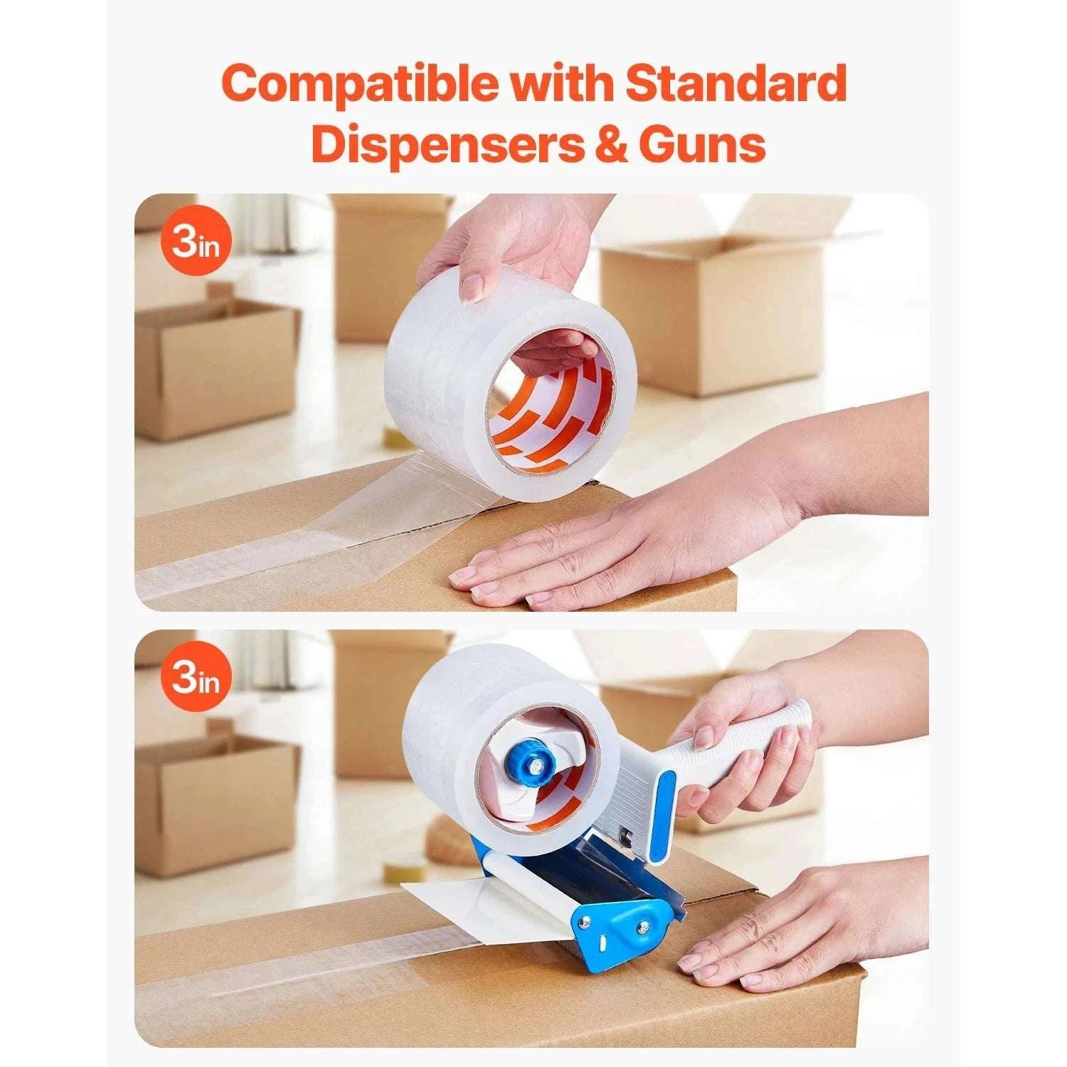 Heavy Duty Clear Packing Tape 6 or 24 Rolls 70m Strong Adhesive-6Rolls / france