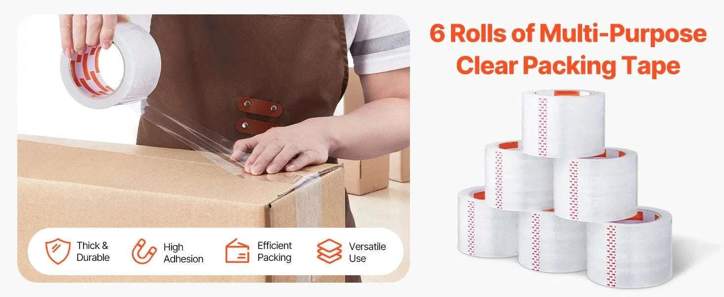 Heavy Duty Clear Packing Tape 6 or 24 Rolls 70m Strong Adhesive-6Rolls / france