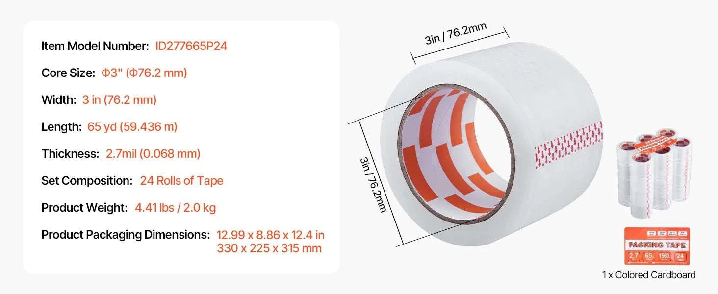 Heavy Duty Clear Packing Tape 6 or 24 Rolls 70m Strong Adhesive-6Rolls / france