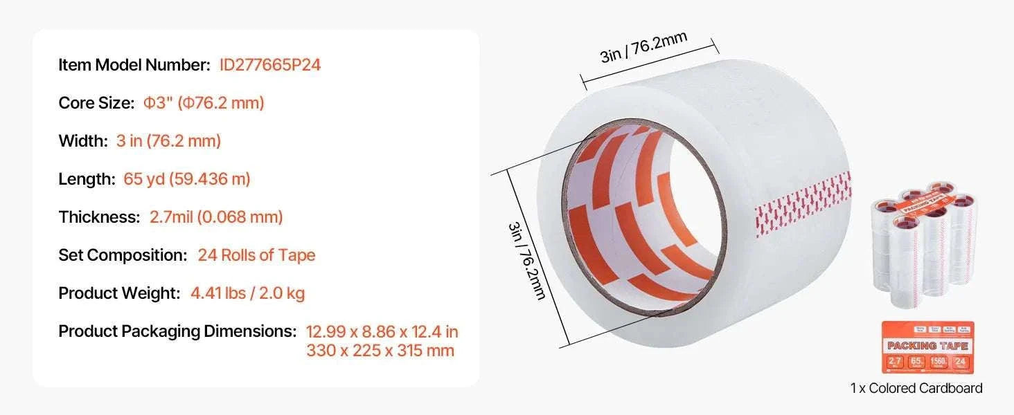 Heavy Duty Clear Packing Tape 6 or 24 Rolls 70m Strong Adhesive-6Rolls / france