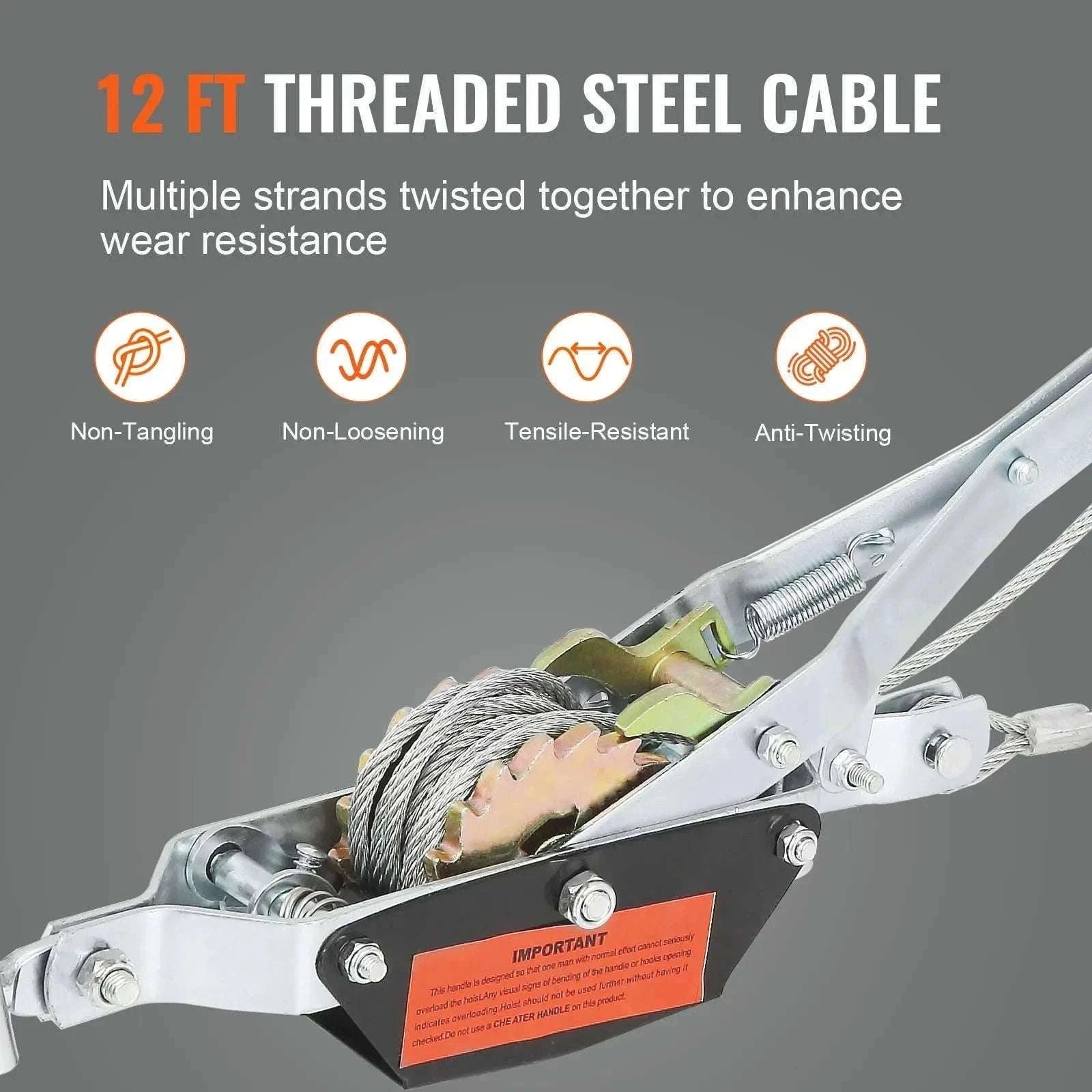 Heavy Duty Come Along Winch 2/4/5 Ton Cable Puller for Recovery-5 T / france