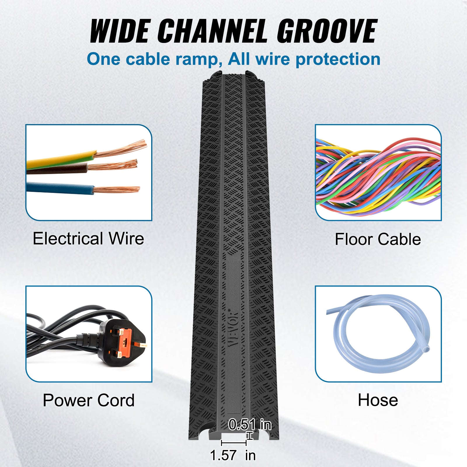 Heavy-Duty Drop-Over Cable Protector Ramp-Amount 2PC / Germany