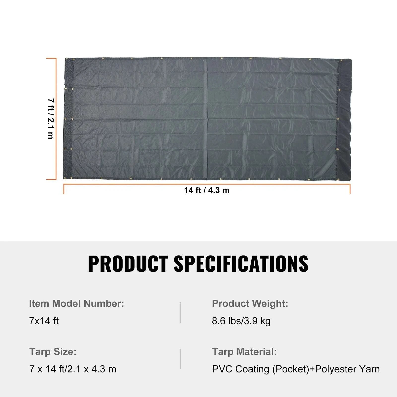 Heavy Duty Dump Truck Mesh Tarp PVC Coated with Reinforced Webbing-7 x 18 ft / United States