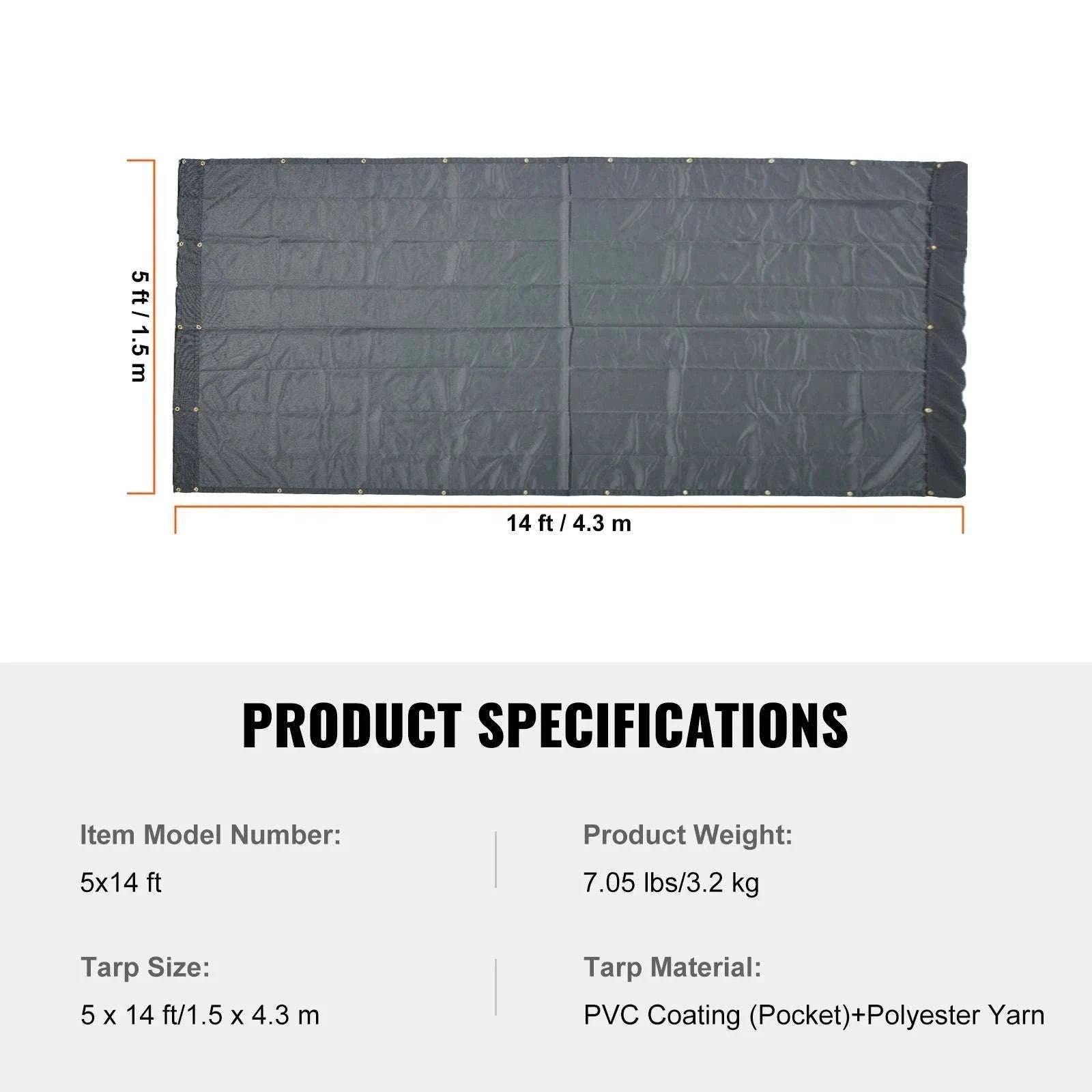 Heavy Duty Dump Truck Mesh Tarp PVC Coated with Reinforced Webbing-7 x 18 ft / United States