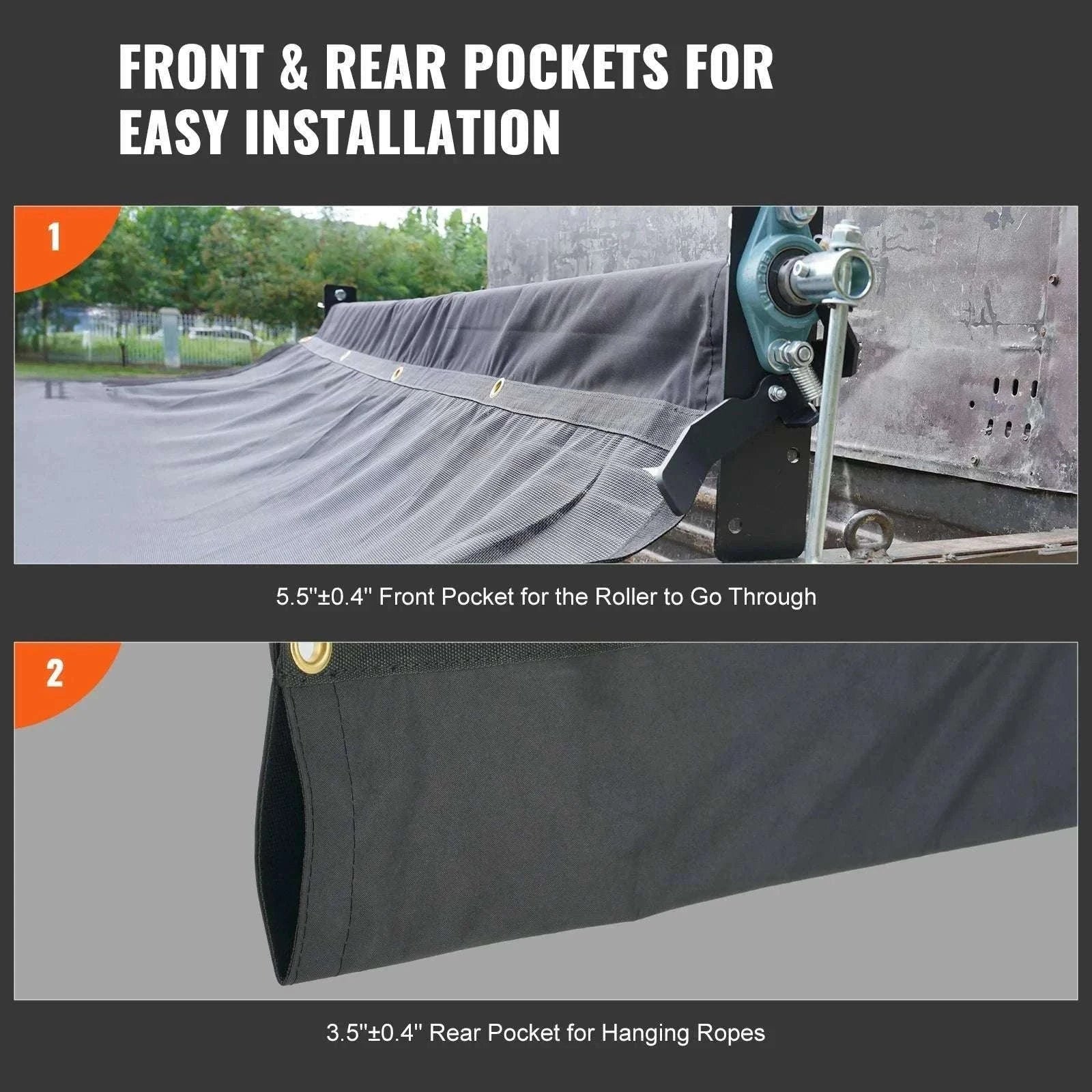 Heavy Duty Dump Truck Mesh Tarp PVC Coated with Reinforced Webbing-7 x 18 ft / United States