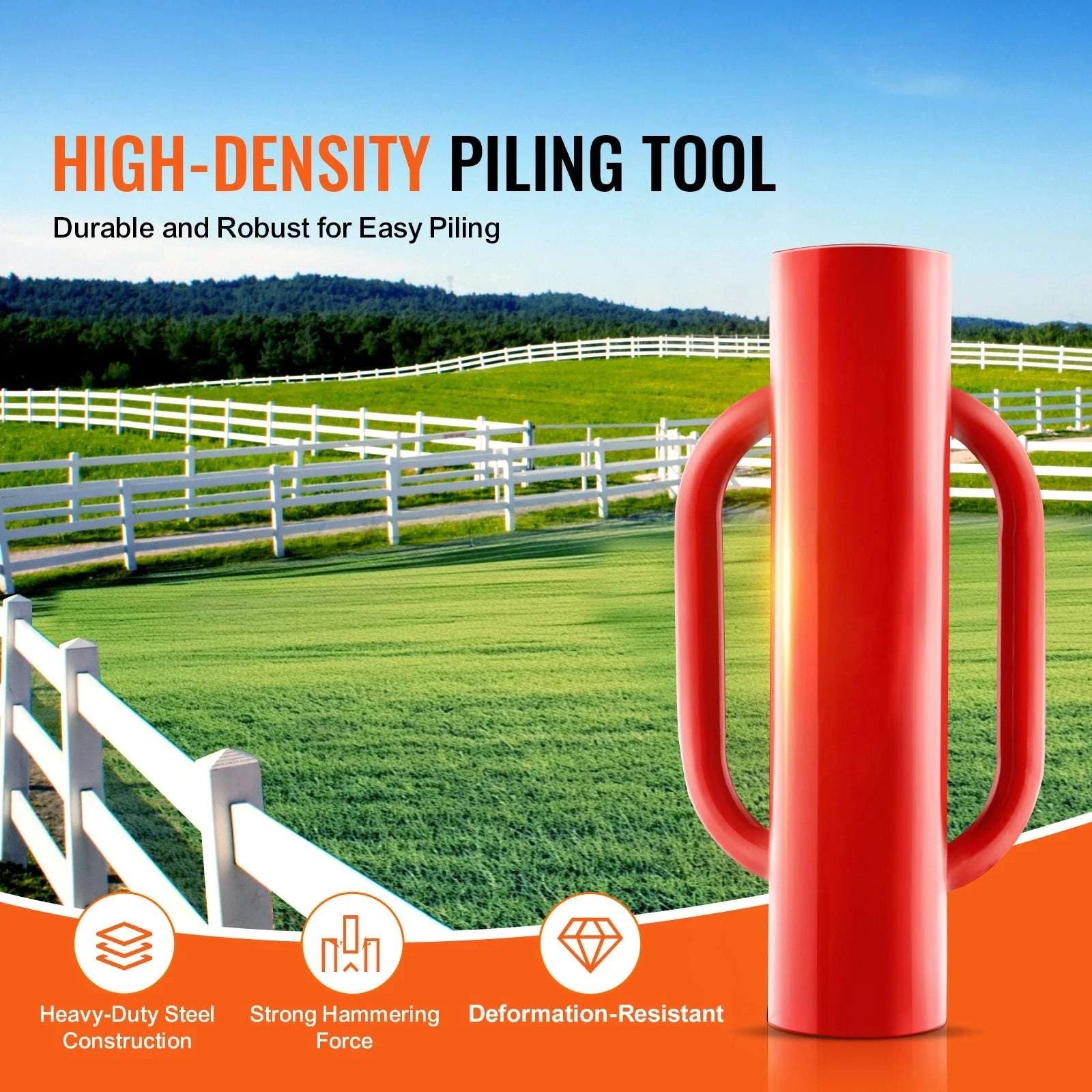 Heavy Duty Fence Post Driver 14lb Carbon Steel Hand Rammer-4inch 22lbs / United States