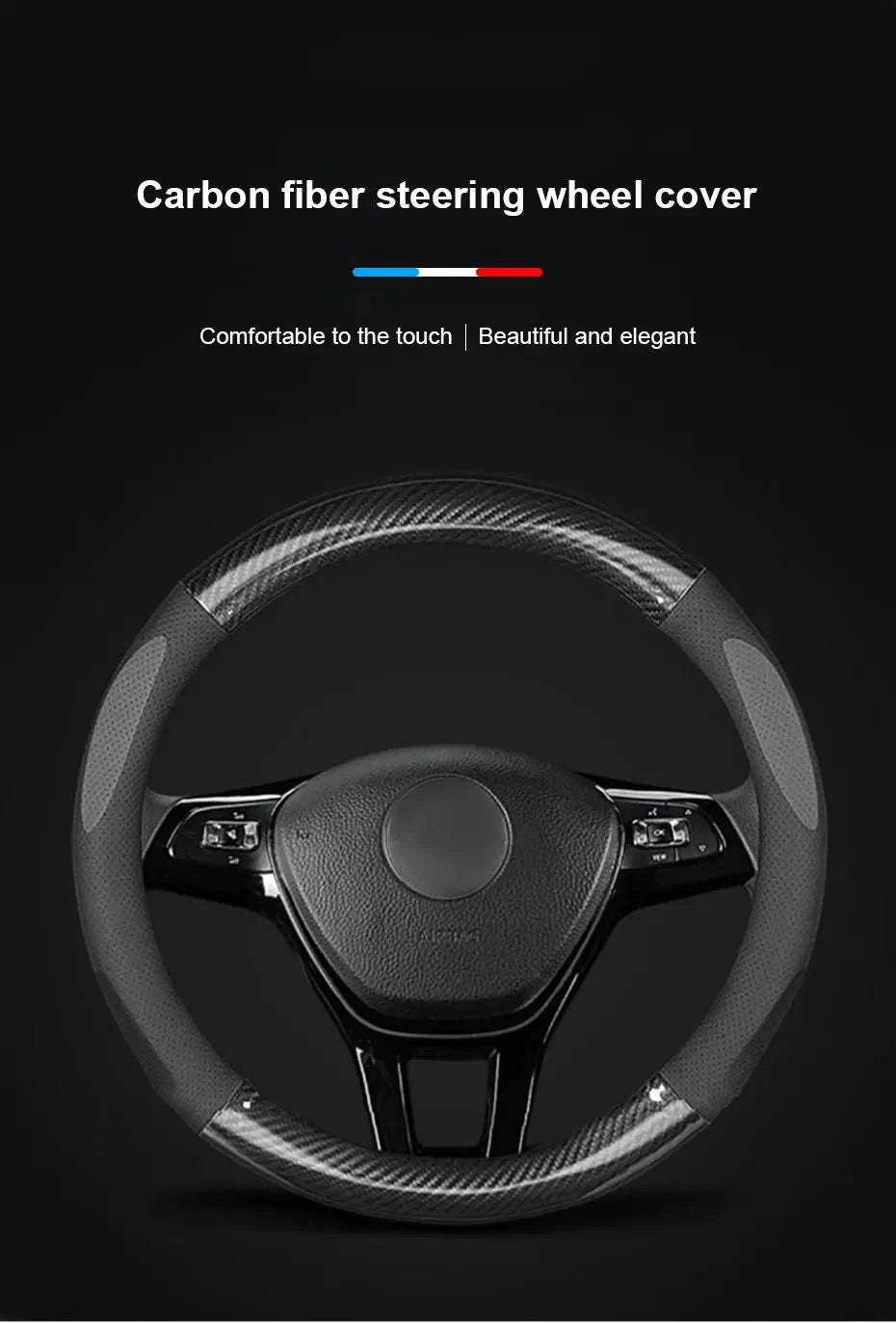 Heavy Duty Full-Wrapped Steering Wheel Cover 38cm Universal-Red