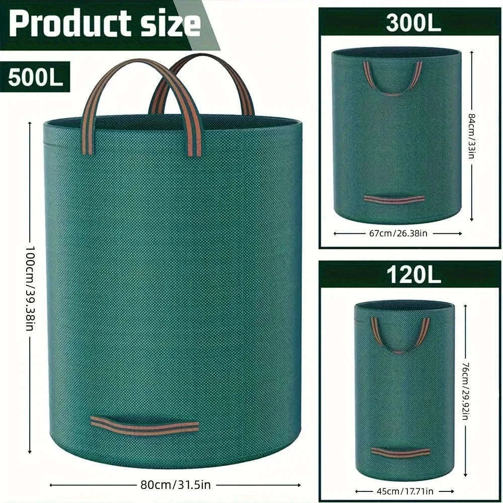 Heavy-Duty Garden Waste Bags for Leaves, Branches, and Debris-500L