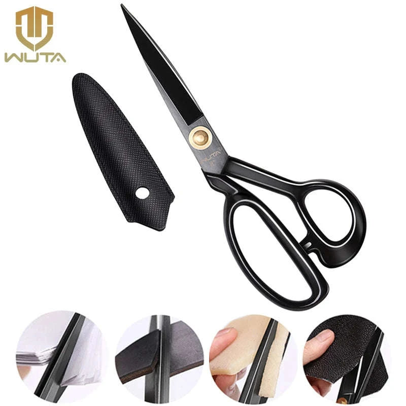 Heavy Duty Leather & Fabric Scissors – Sharp Steel Sewing Shears-9 inch Scissors-1pc / United States