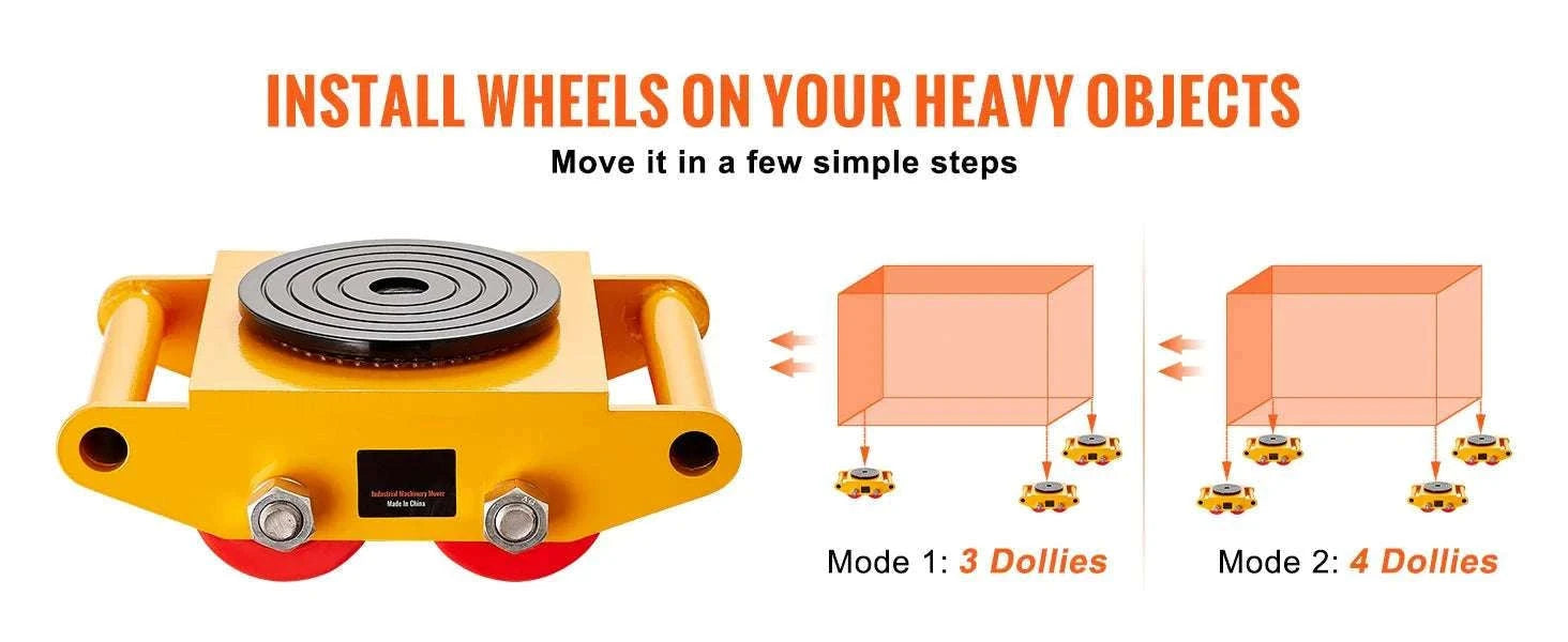 Heavy Duty Machinery Skate Dolly 6T-12T with PU Wheels-12T / United States
