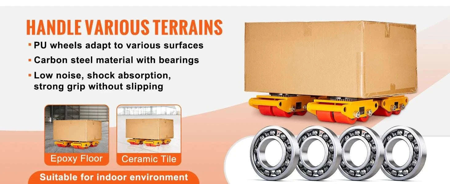 Heavy Duty Machinery Skate Dolly 6T-12T with PU Wheels-12T / United States