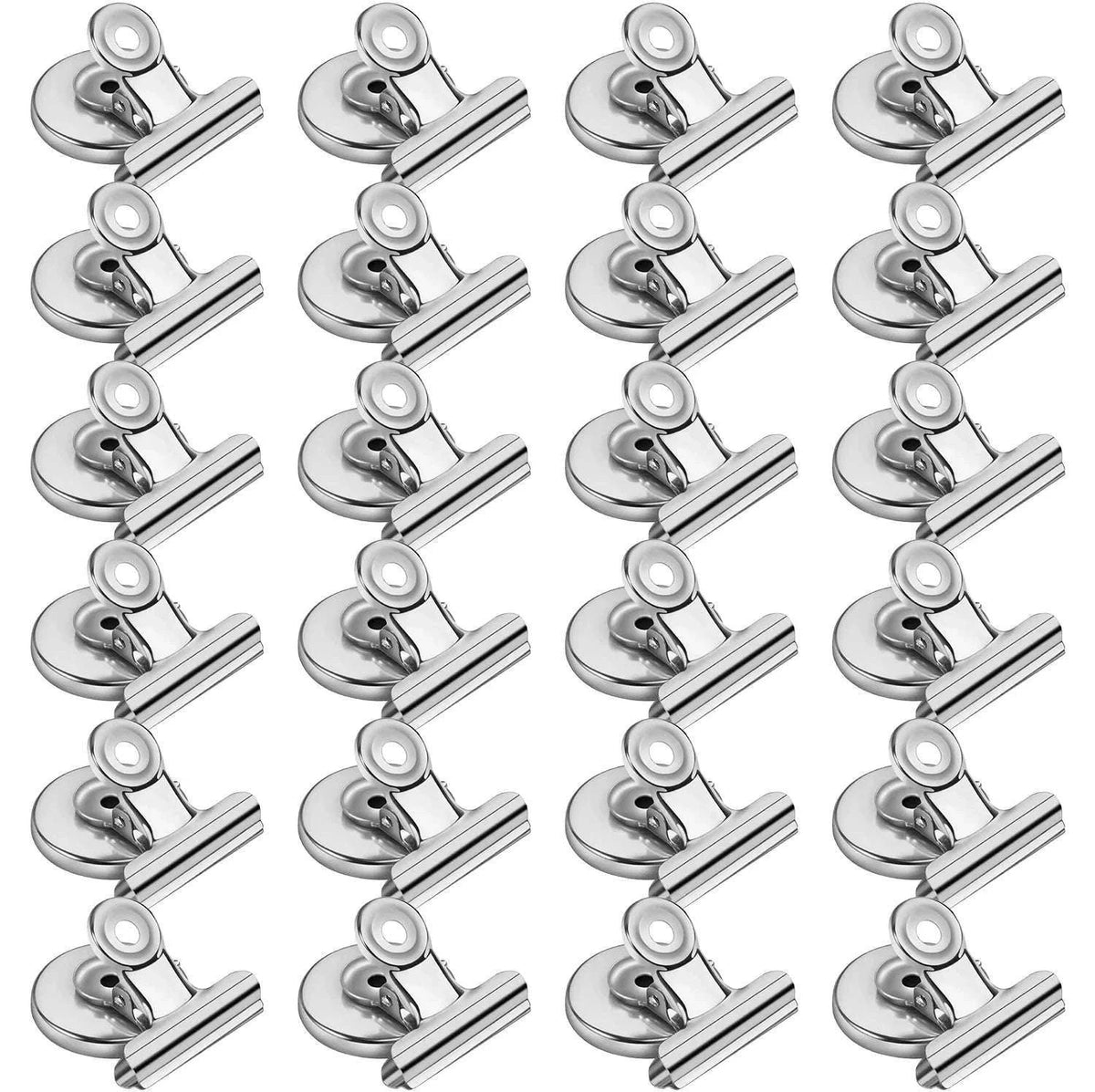 Heavy Duty Magnetic Bulldog Clips for Notes, Photos, and Reminders-10PCS-Sliver