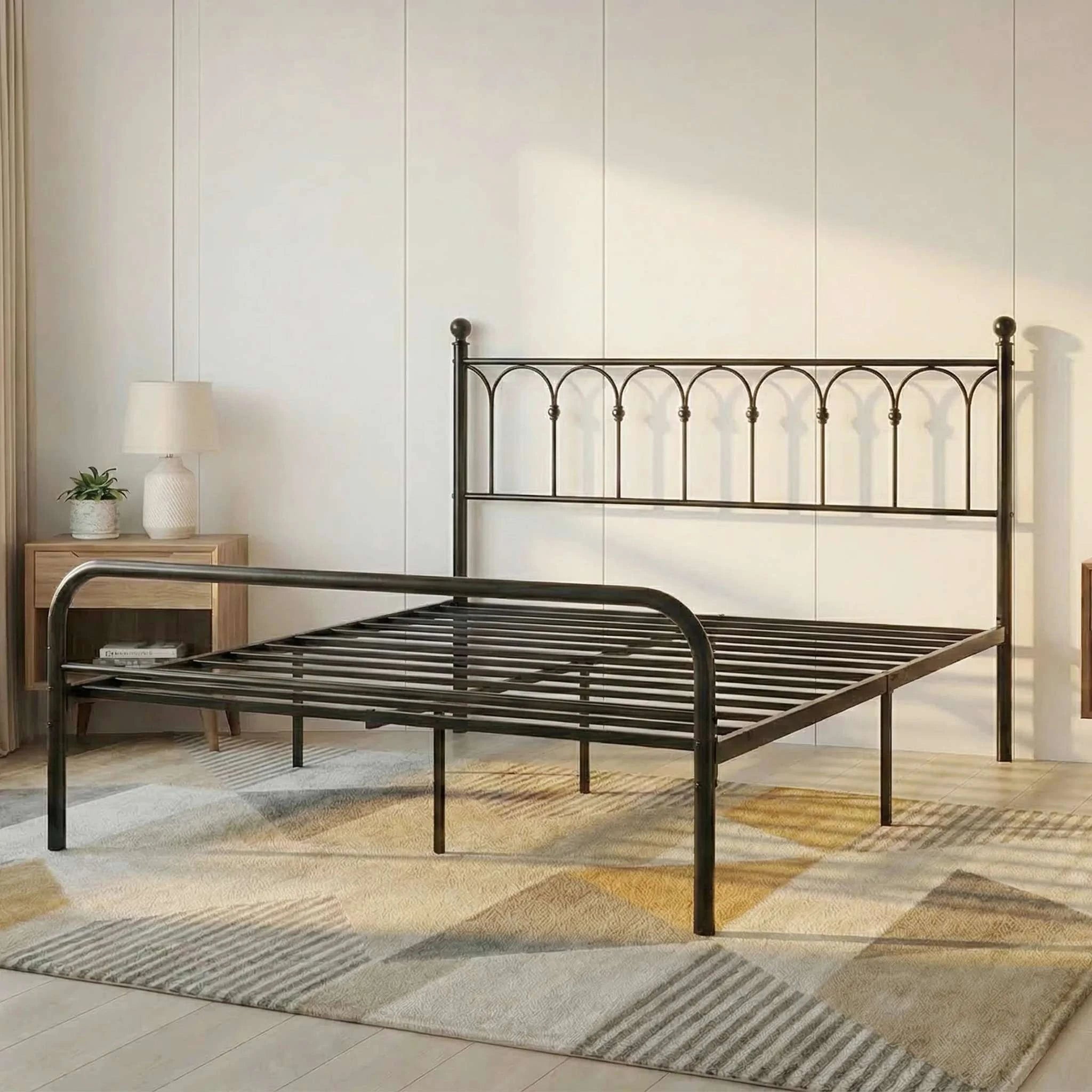 Heavy Duty Metal Platform Bed Frame with 11.9" Storage Space-Twin / United States