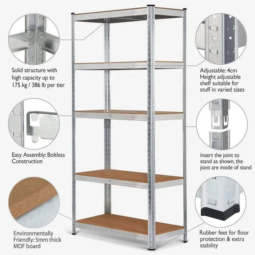 Heavy Duty Metal Shelving Racking Unit for Garage & Workshop-150H 70W 30Dcm Gal / UNITED KINGDOM
