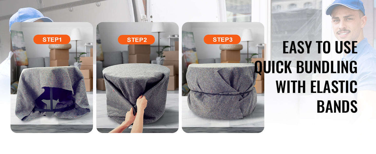 Heavy Duty Moving Blanket 12/24 Pack 72 x 54 in with Bundling Bands-24 pcs / Poland
