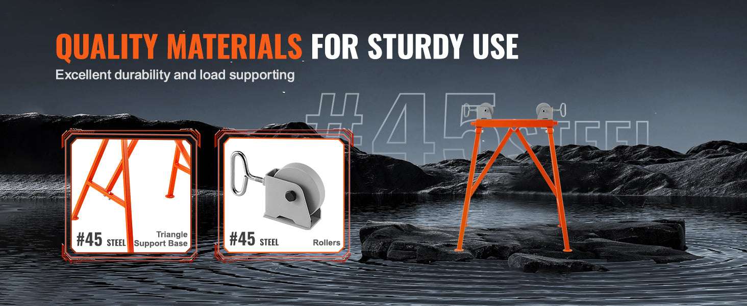 Heavy Duty Pipe Stand with Roller Head 2500 lb Capacity Adjustable 2–36 in-Pipe Stand / GERMANY