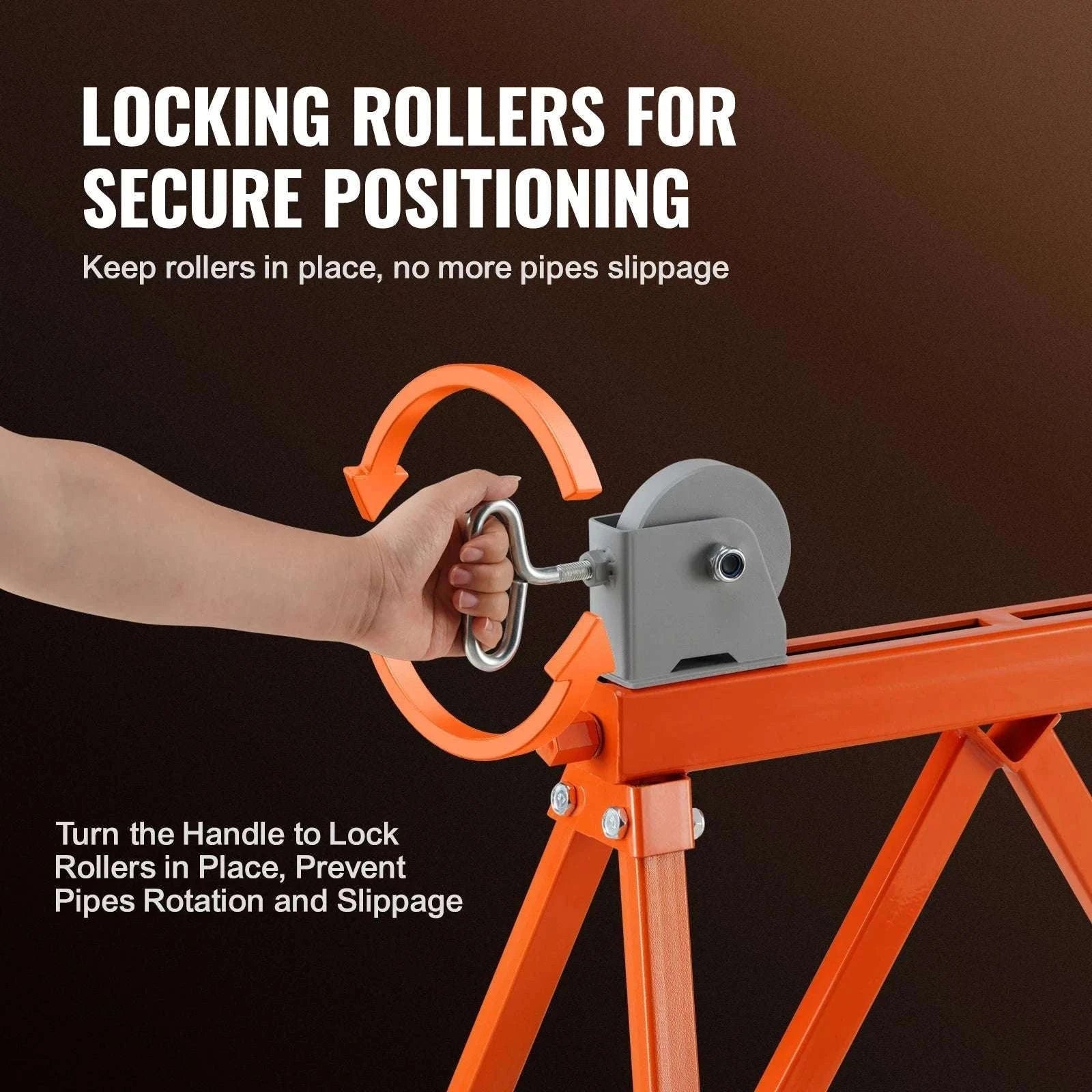 Heavy Duty Pipe Stand with Roller Head 2500 lb Capacity Adjustable 2–36 in-Pipe Stand / GERMANY