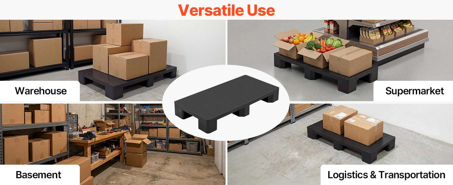 Heavy Duty Plastic Pallet 2205 lbs Waterproof Storage Base-1pc / United States