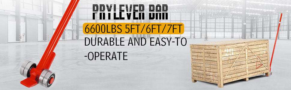 Heavy Duty Pry Lever Bar 6600 lbs Capacity with Wheels-3T 5ft / GERMANY