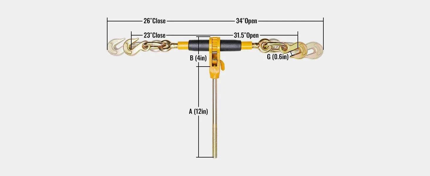 Heavy Duty Ratchet Chain Binder with Detachable Handle-12000lbs / United States