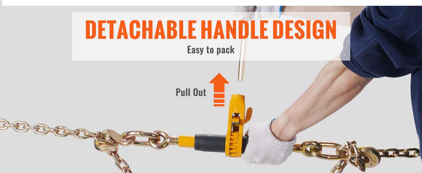 Heavy Duty Ratchet Chain Binder with Detachable Handle-12000lbs / United States