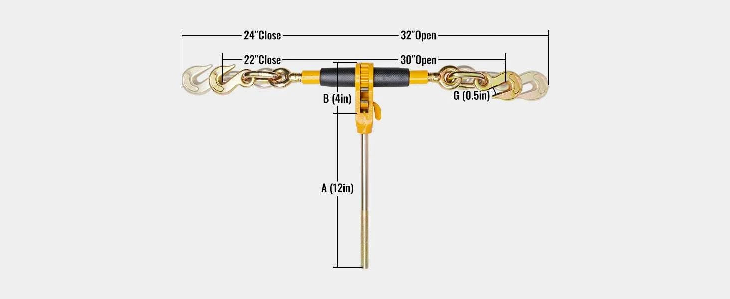 Heavy Duty Ratchet Chain Binder with Detachable Handle-12000lbs / United States