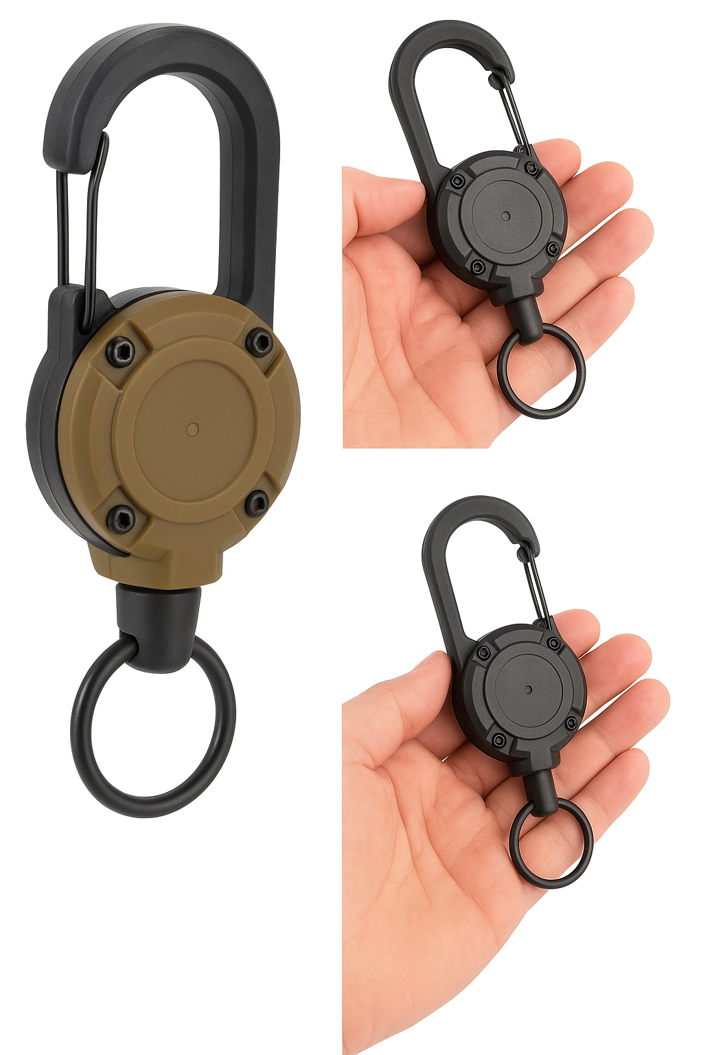 Heavy Duty Retractable Badge Reel with Carabiner Clip