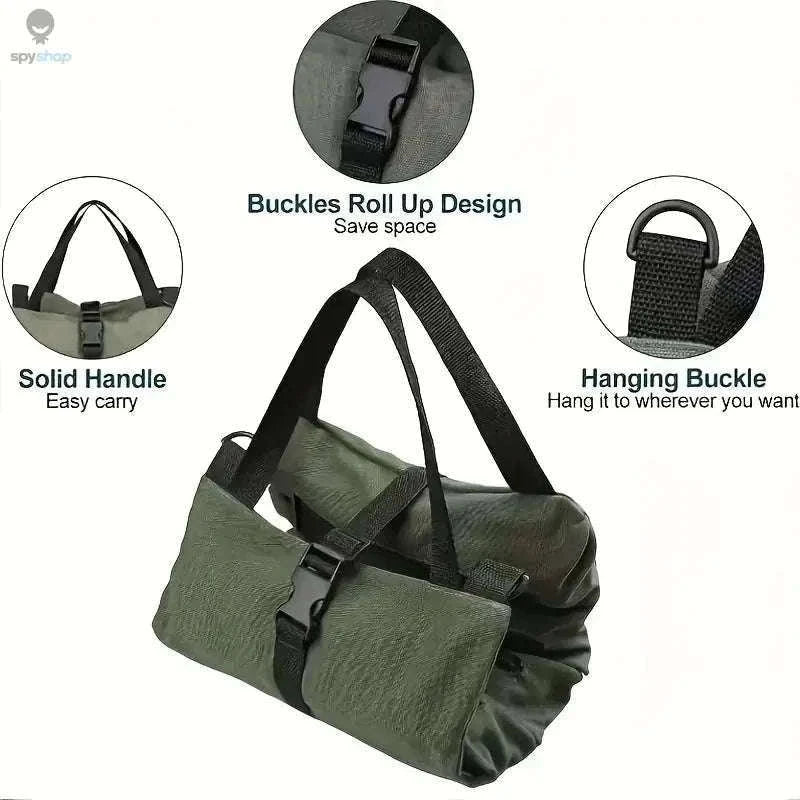 Heavy-Duty Roll-Up Tool Bag for Organized, Ready Access-green