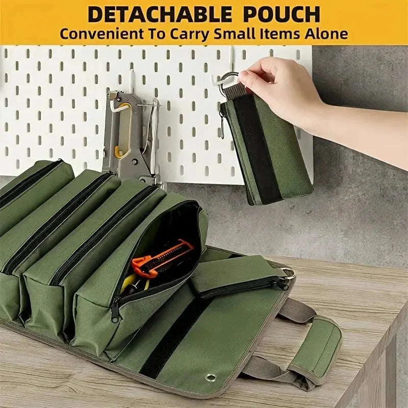 Heavy-Duty Roll-Up Tool Bag-green