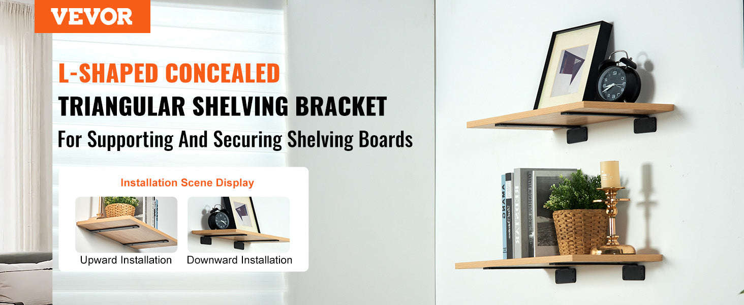 Heavy Duty Shelf Brackets Matte Black Steel-12x1.6x1.6in 6pcs / United States