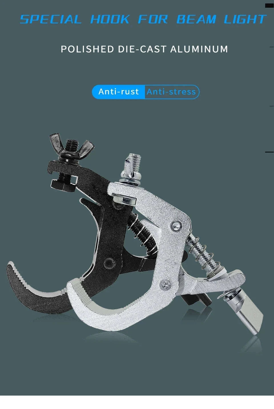Heavy-Duty Stage Light Hook Clamp Set, 40–60mm Truss-silver / Australia