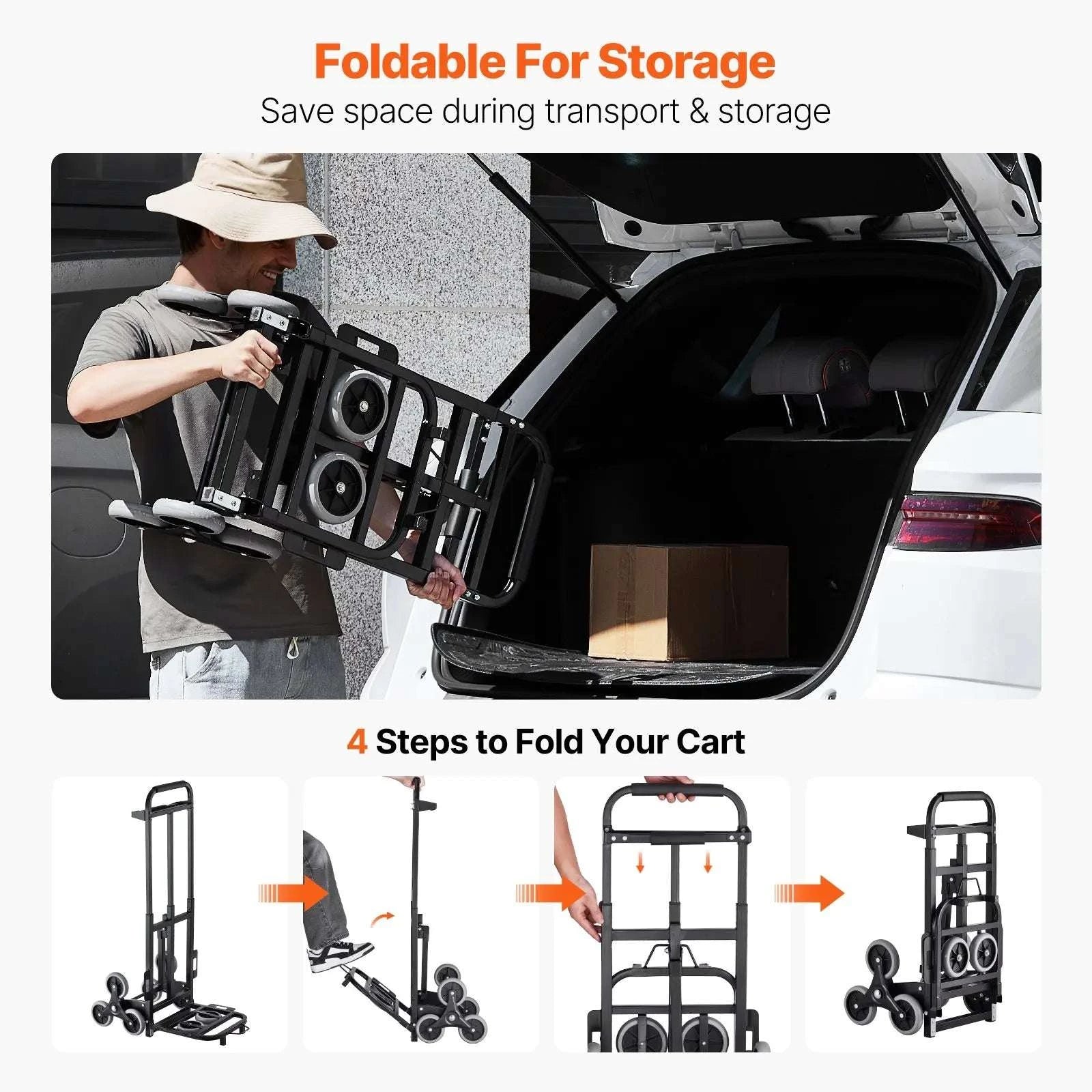 Heavy Duty Stair Climbing Cart with 6 Wheels – 460 lb Dolly-United States