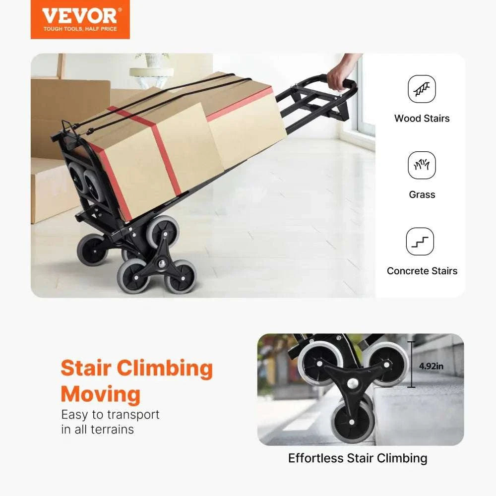 Heavy Duty Stair Climbing Cart with 6 Wheels – 460 lb Dolly-United States