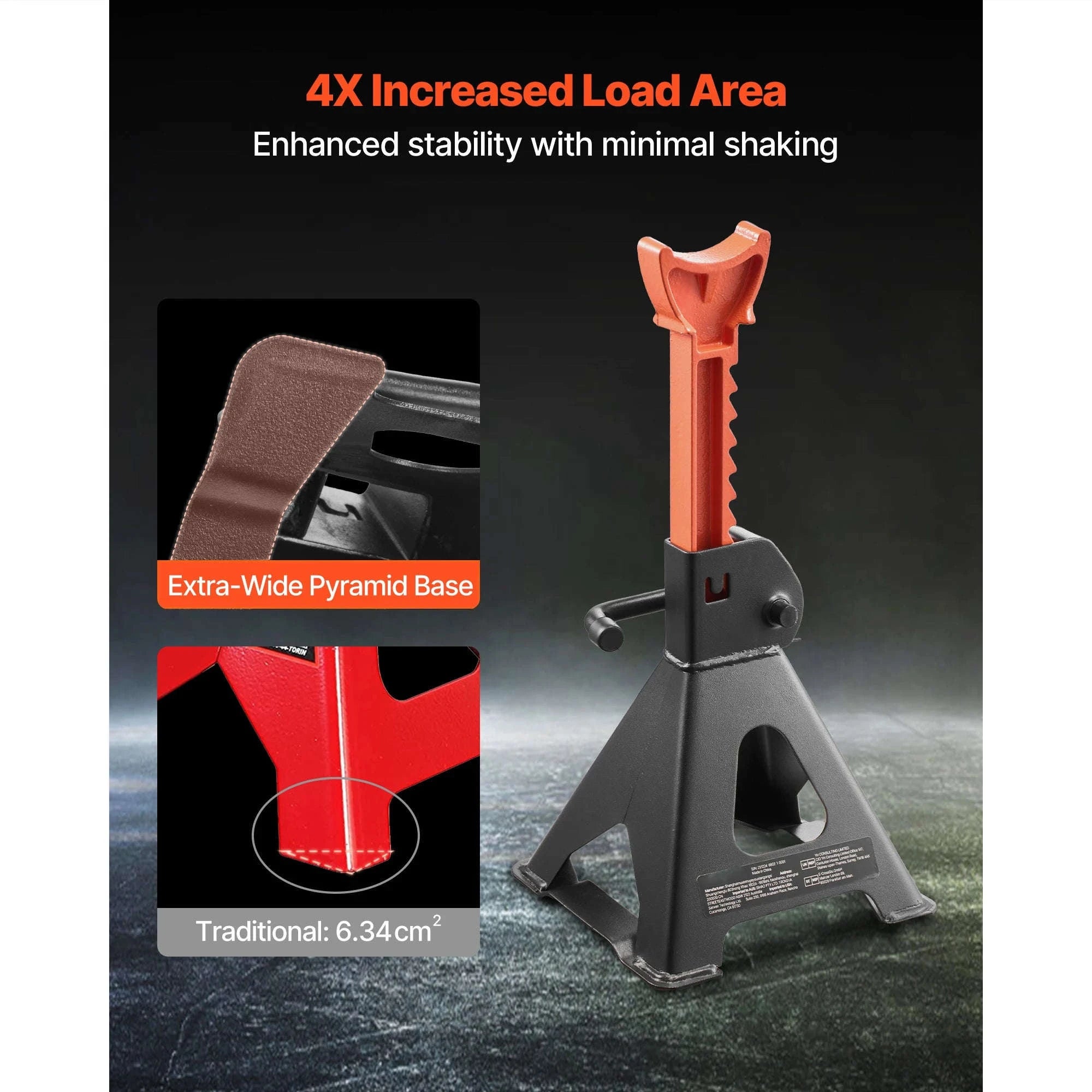 Heavy Duty Steel Jack Stands 3 Ton / 6 Ton with Locking-6 Ton / United States