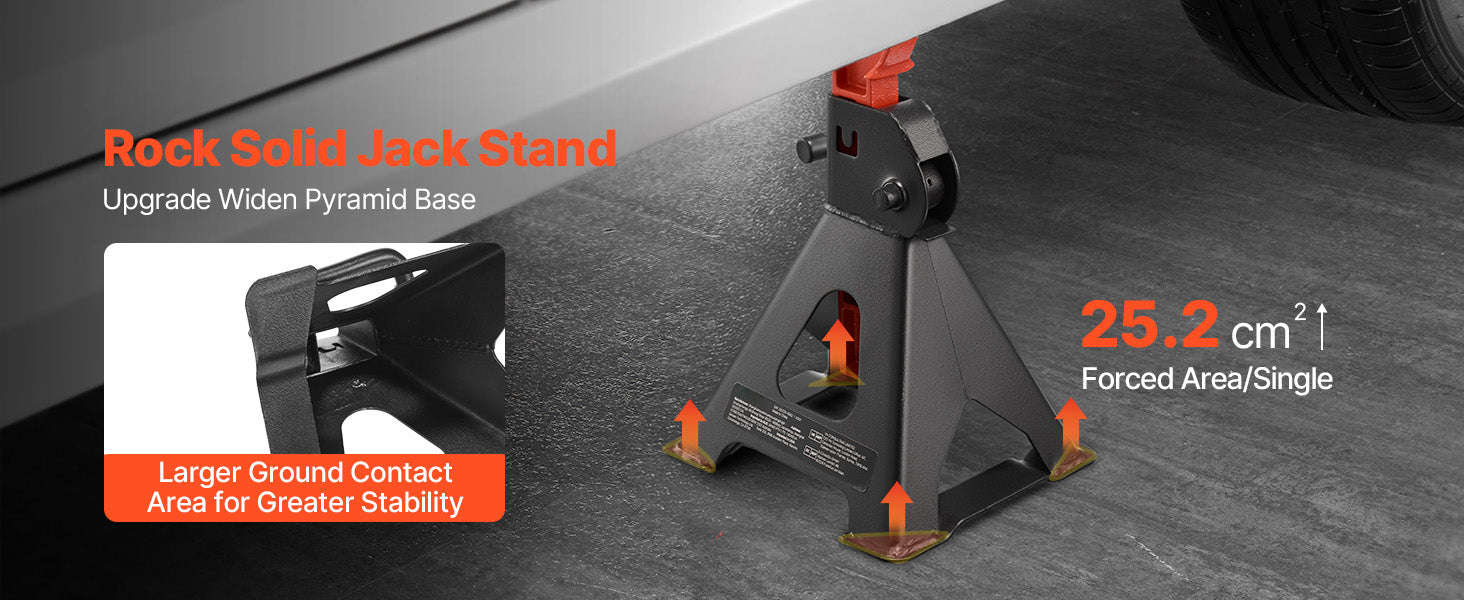 Heavy Duty Steel Jack Stands 3 Ton / 6 Ton with Locking-6 Ton / United States
