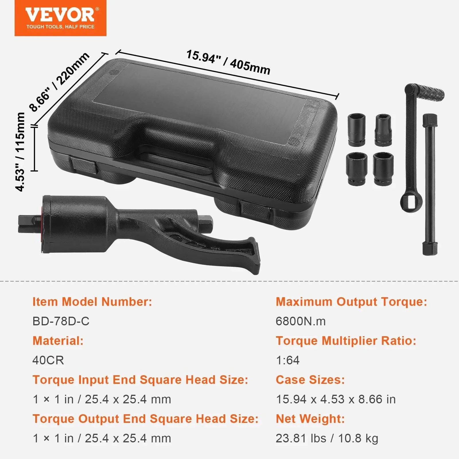 Heavy Duty Torque Multiplier Wrench Set with Sockets & Case-1 to 64 4PCs / france
