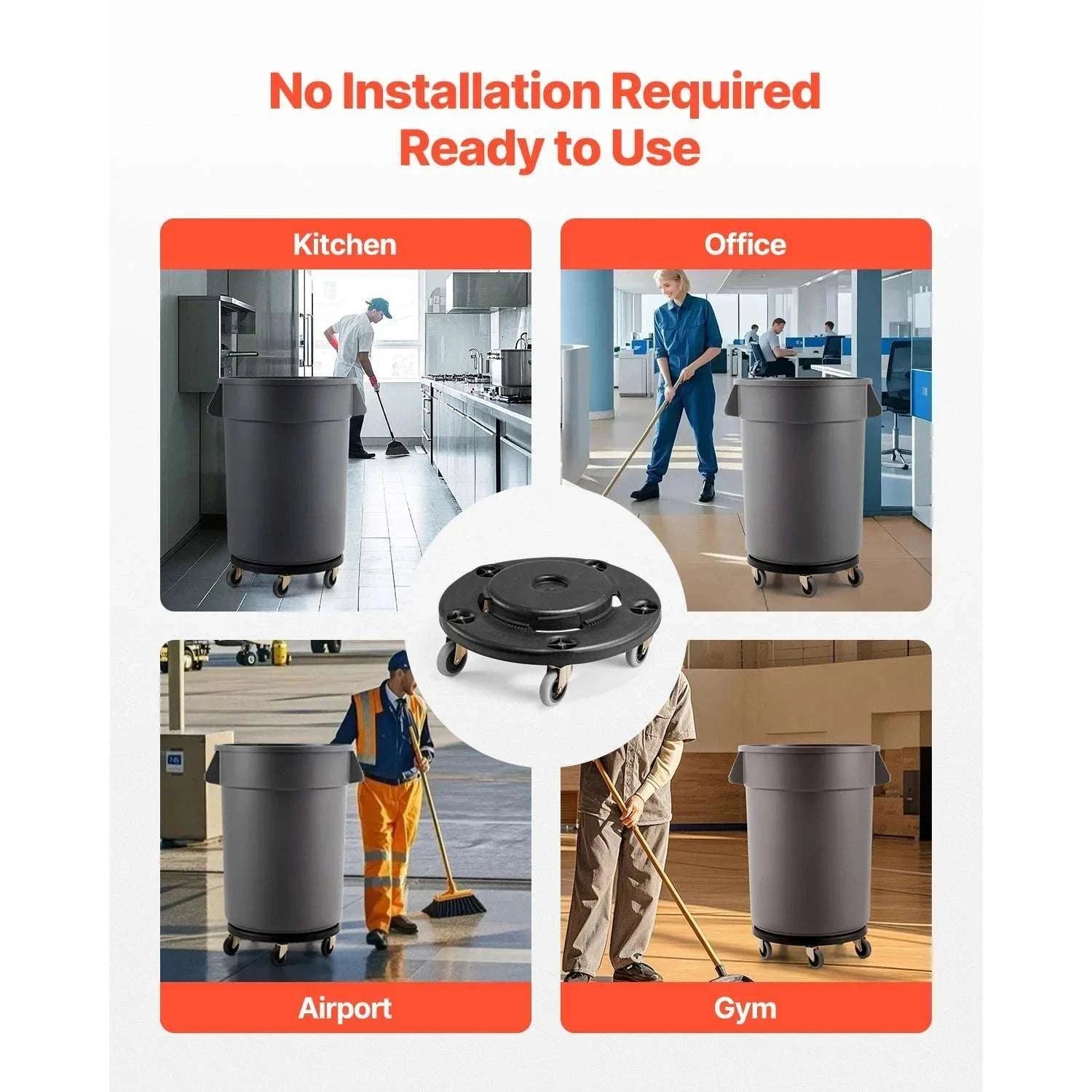 Heavy-Duty Trash Can Dolly with Locking Wheels for 20–55 Gallon Bins-2 Packs / CZECH REPUBLIC