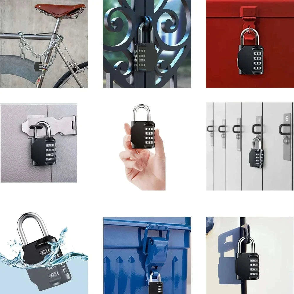 Heavy-Duty Waterproof 4-Digit Resettable Combination Lock-Silver
