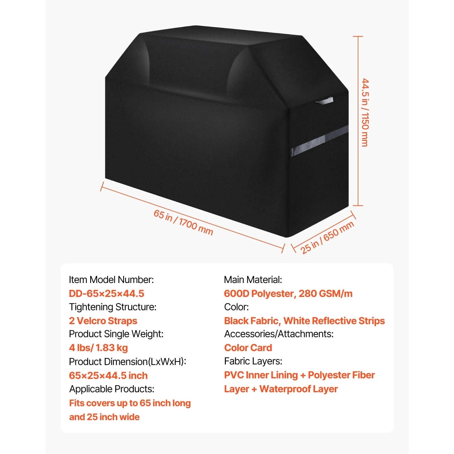 Heavy Duty Waterproof Grill Cover-60inch / United States