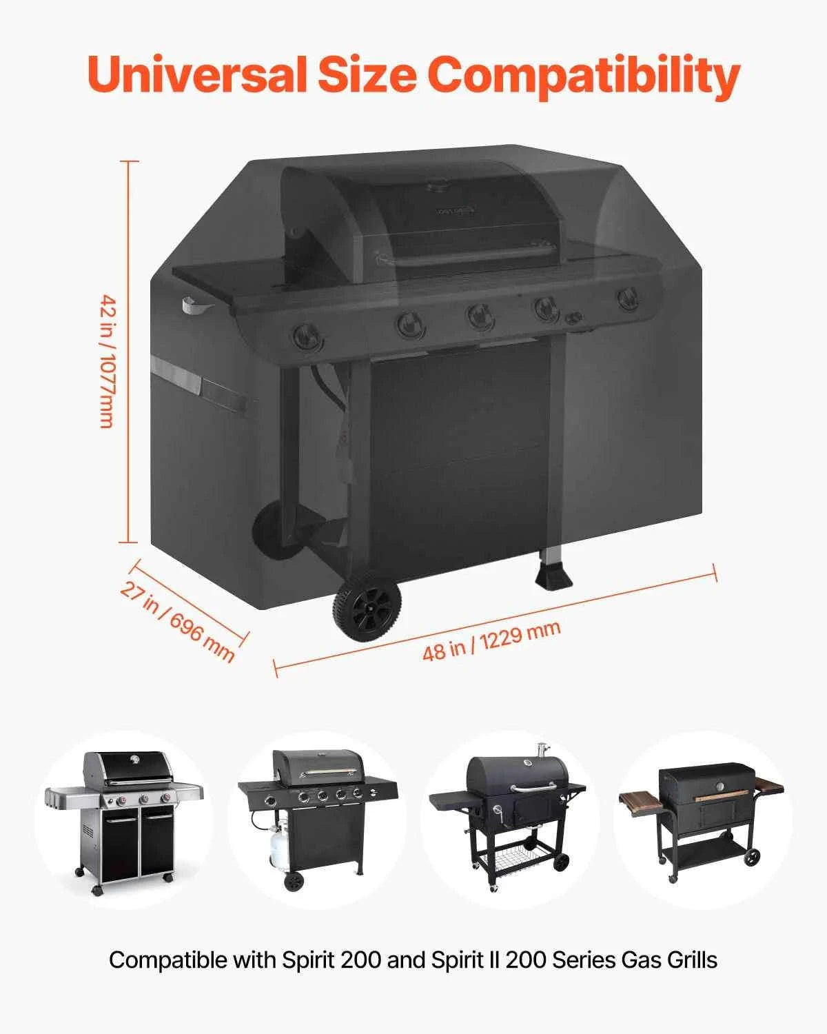 Heavy Duty Waterproof Grill Cover-60inch / United States